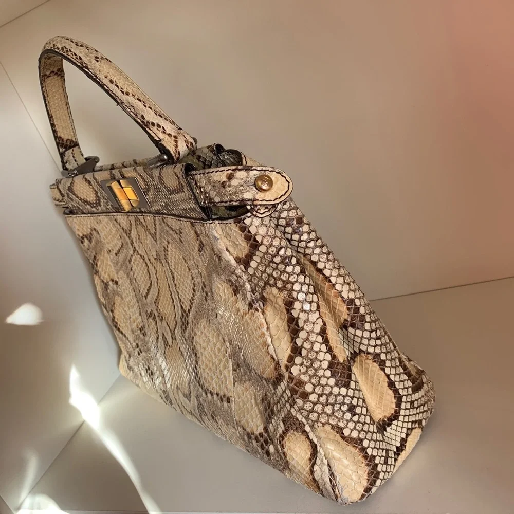 Fendi python peekaboo handle bag crossbody